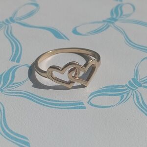 18KT HG Double HEART Ring